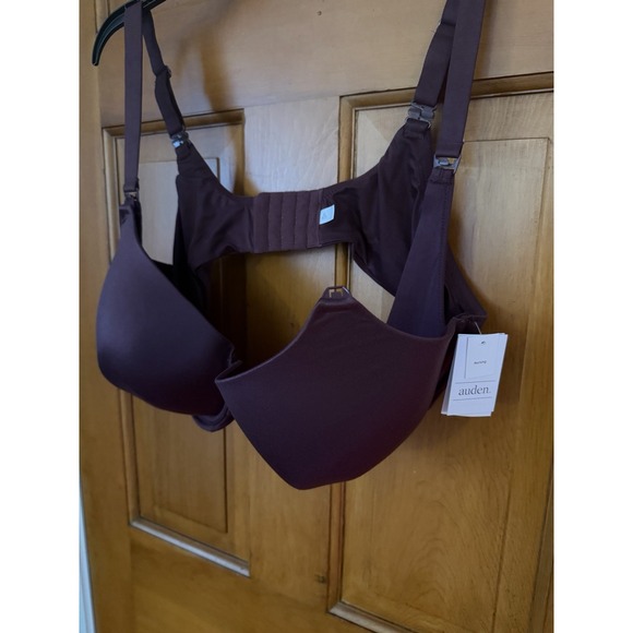 Auden Women's Burgundy Nursing Bra Size 44D Full Coverage Lightly Lined T-Shirt - Picture 4 of 7
